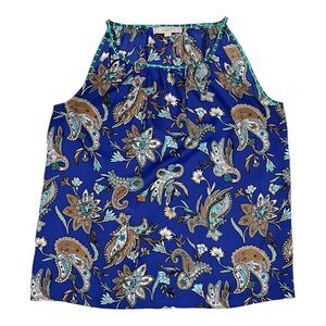 Ann Taylor Loft Blue Paisley Print Halter Tank Top M